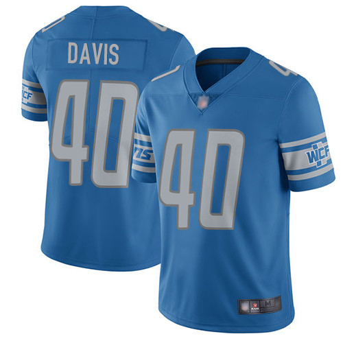 Detroit Lions Limited Blue Men Jarrad Davis Home Jersey NFL Football #40 Vapor Untouchable->detroit lions->NFL Jersey